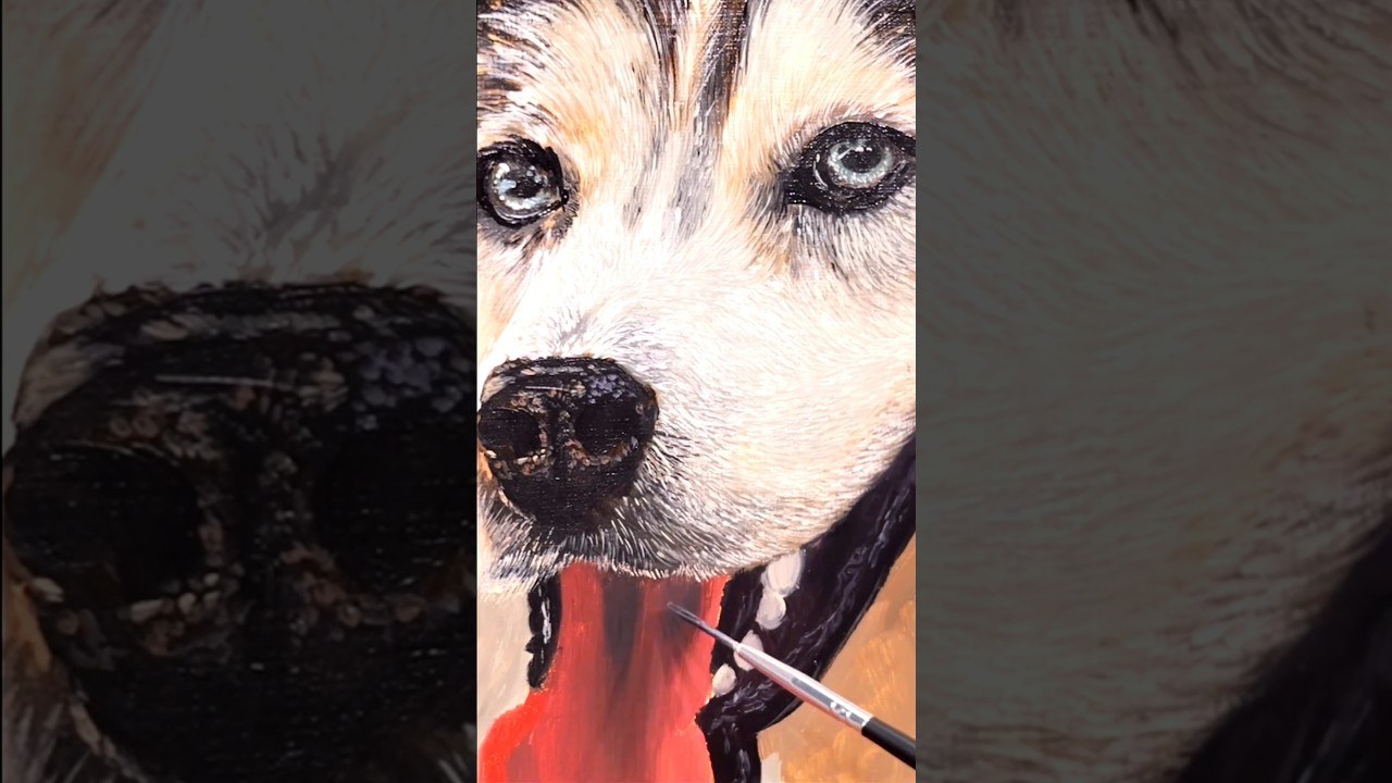 Husky Dog Custom Pet Oil Painting - Thangaraj Arts custom commission