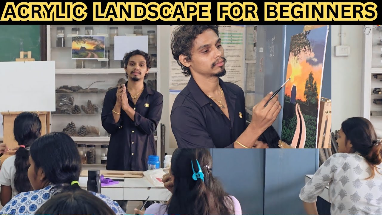 Fine art college masterclass demonstration by Master Artist Thangaraj